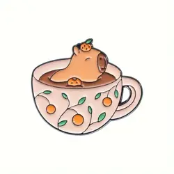 Odznak Kapybara cappycup smaltovaný připínáček